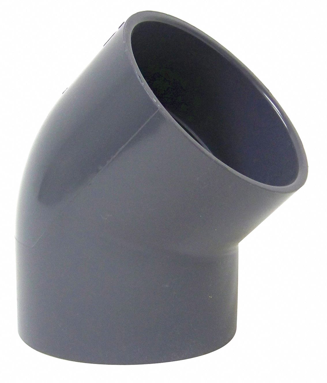 45 Degree Elbow: PVC, For 4 in Duct Dia, 7 1/8 in Overall Lg, 1 Pieces, 45° Angle