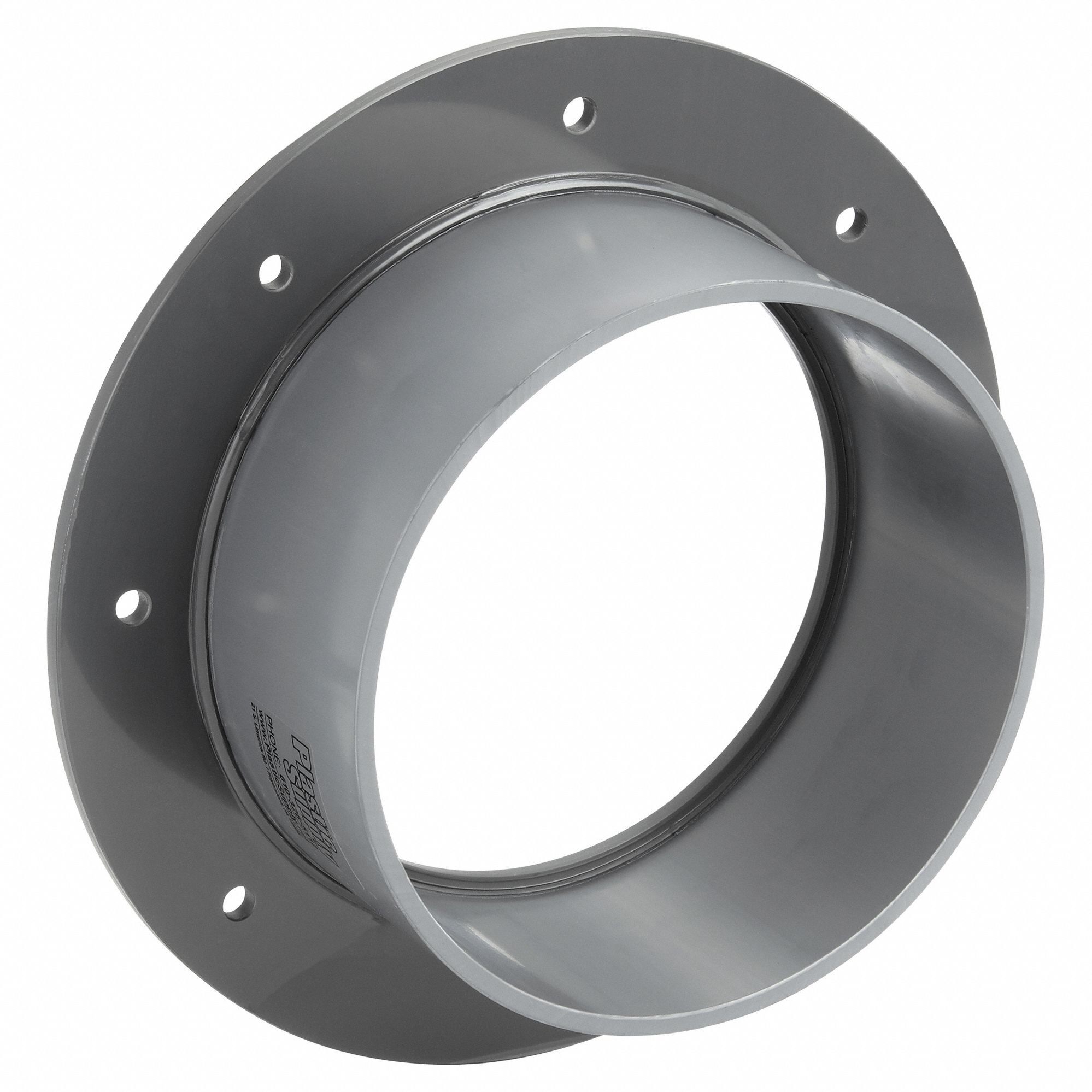 Flange Adapter: PVC, For 6 in Duct Dia, 10 in Overall Lg, 6 1/4 in Flange Inner Dia