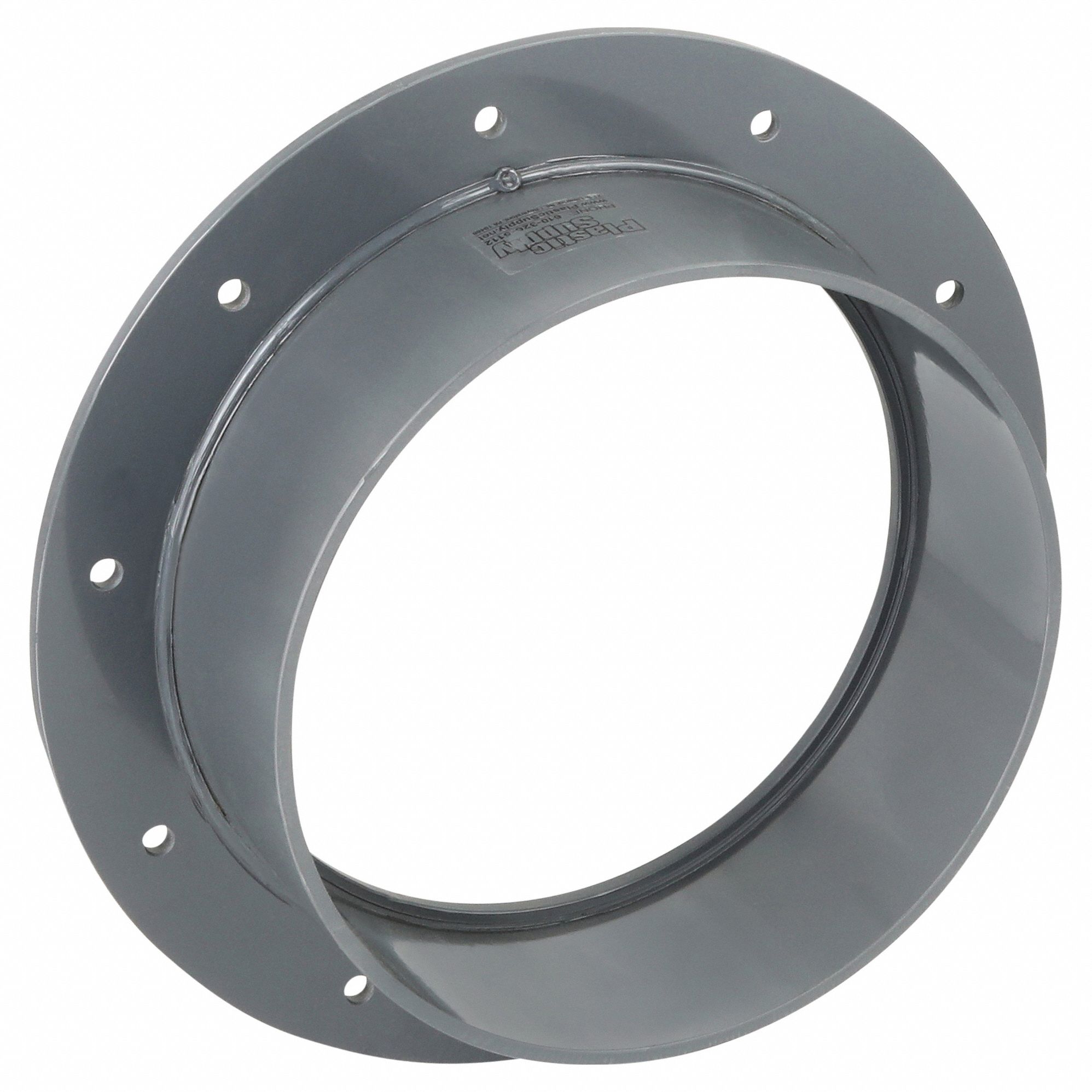 Flange Adapter: PVC, For 8 in Duct Dia, 12 in Overall Lg, 8 1/4 in Flange Inner Dia