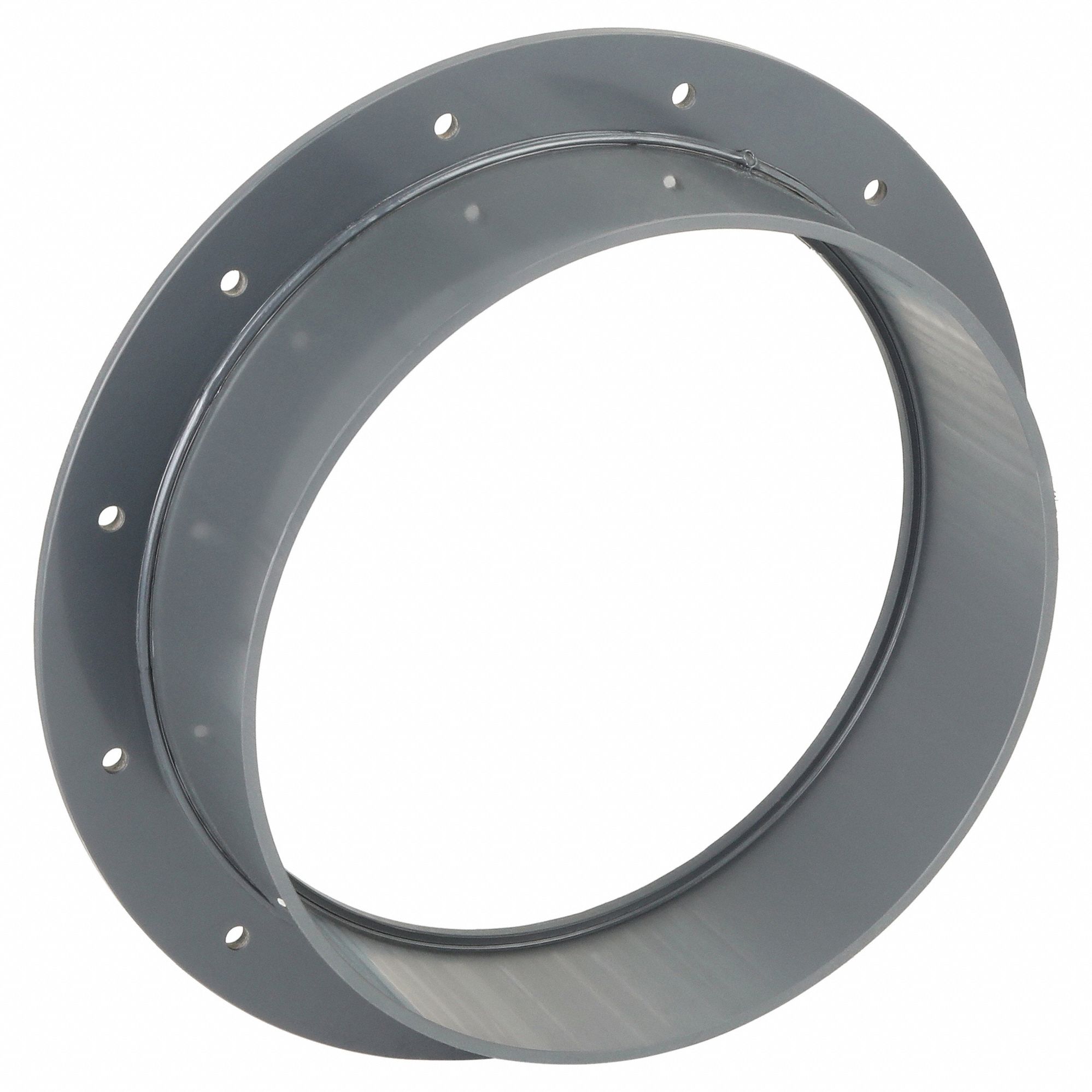 Flange Adapter: PVC, For 10 in Duct Dia, 14 in Overall Lg, 10 3/8 in Flange Inner Dia
