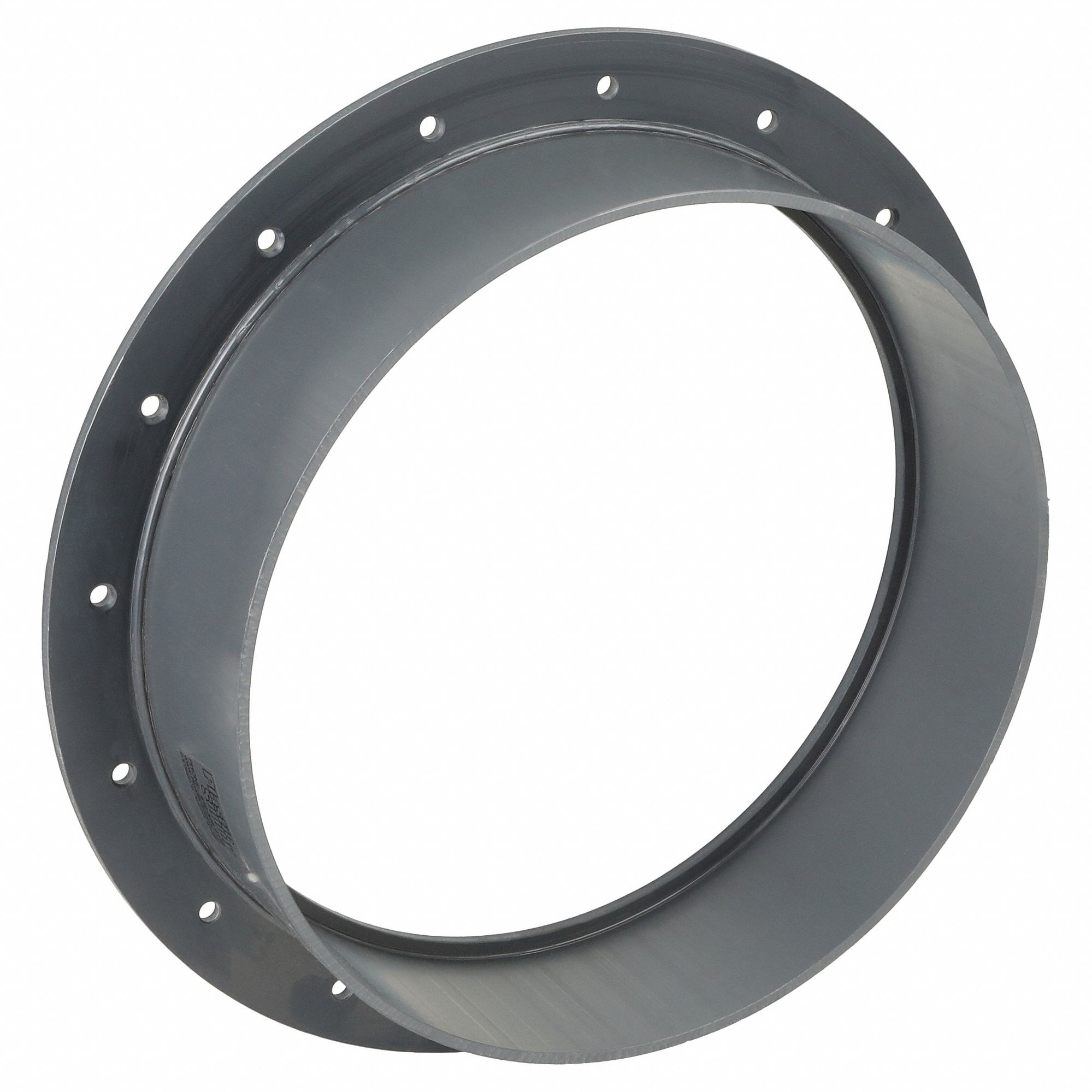 Flange Adapter: PVC, For 12 in Duct Dia, 16 in Overall Lg, 12 3/8 in Flange Inner Dia