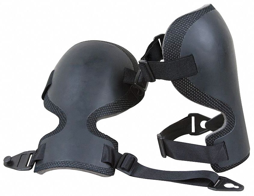 Low Profile 2Strap Knee Pads, Black, Universal Grainger