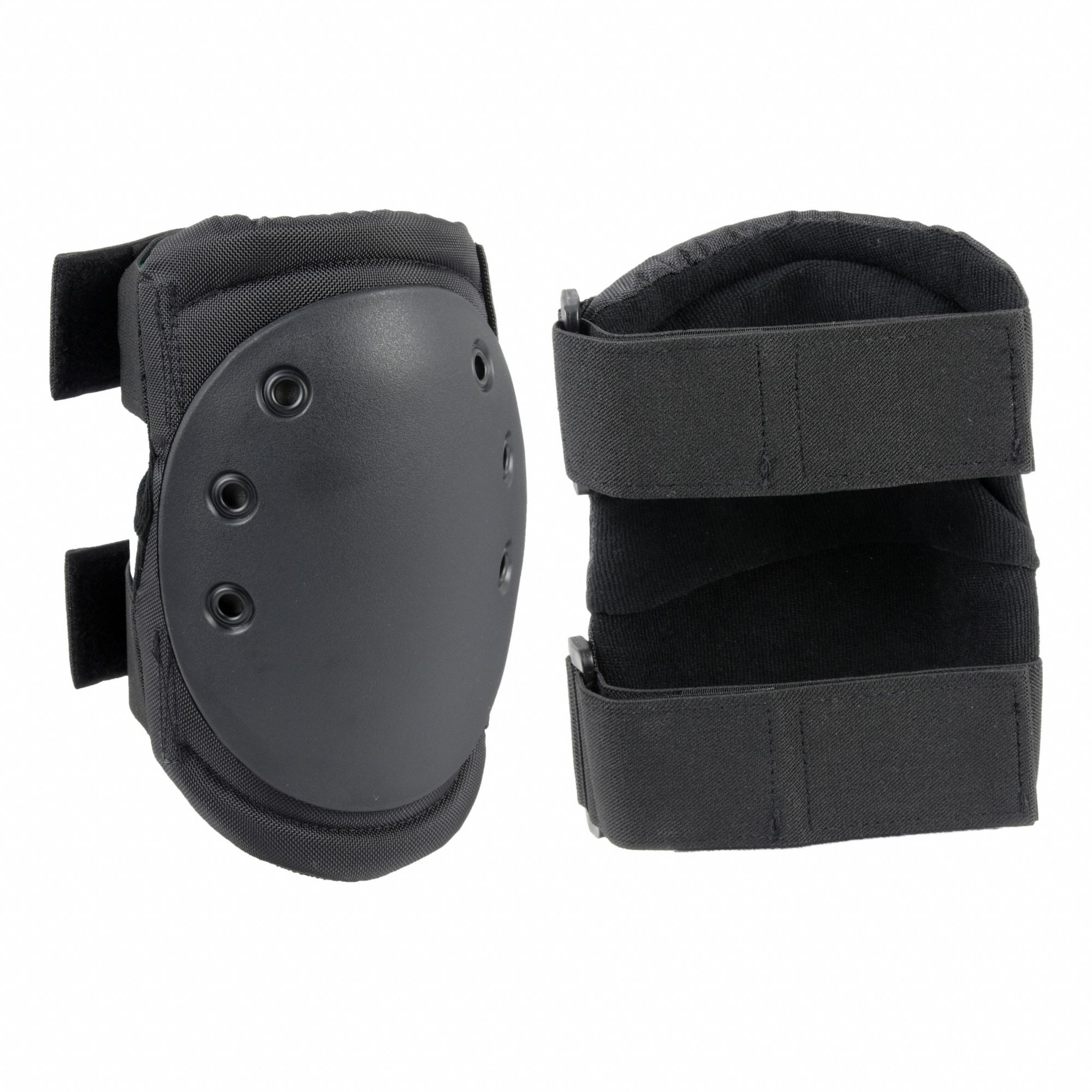 Knee Pad: Black, Hook-and-Loop, 2 Straps, Plastic, Foam, 1 PR