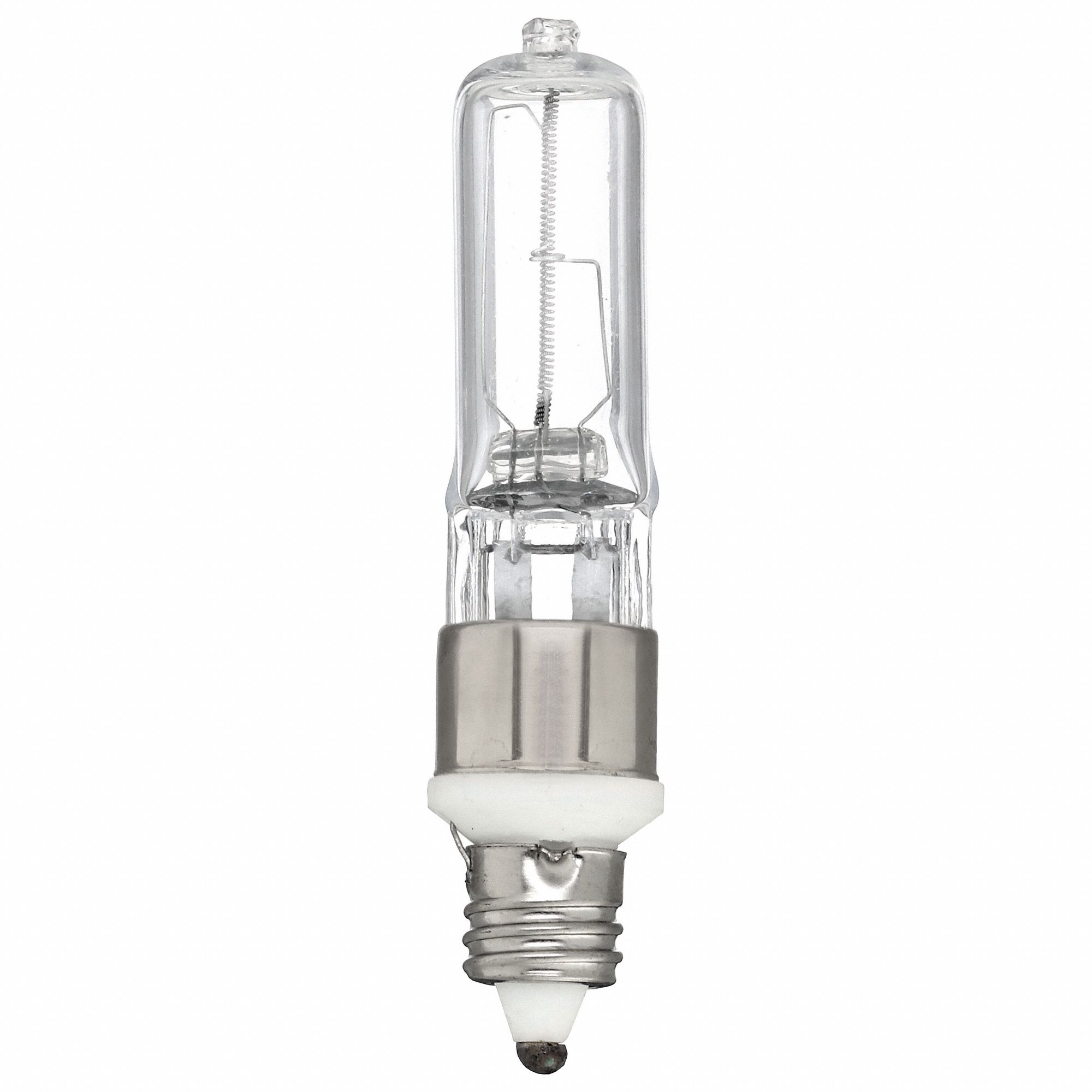 Halogen Bulb: Halogen, Miniature Candelabra Screw (E11), (T) Tubular, T4, ESN, 120V AC