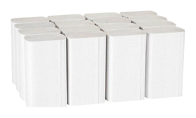 Paper Towel Sheets: White, 9 1/4 in Sheet Wd, 9 1/2 in Sheet Lg, 250 Sheets, 16 PK