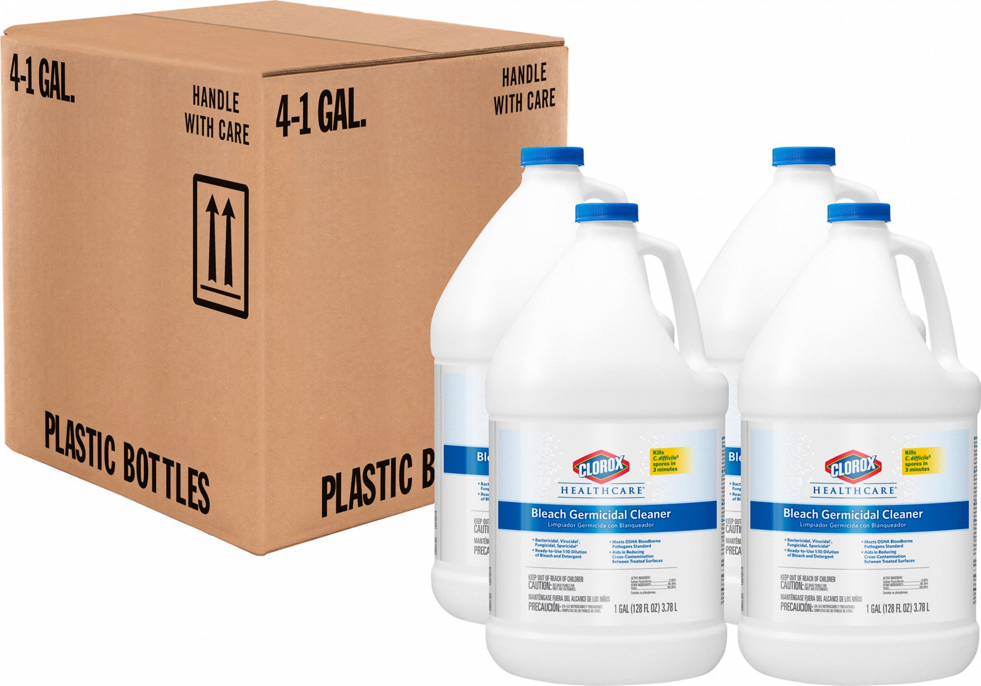 CLOROX HEALTHCARE Bleach Germicidal Cleaner Jug, 128 oz Container Size