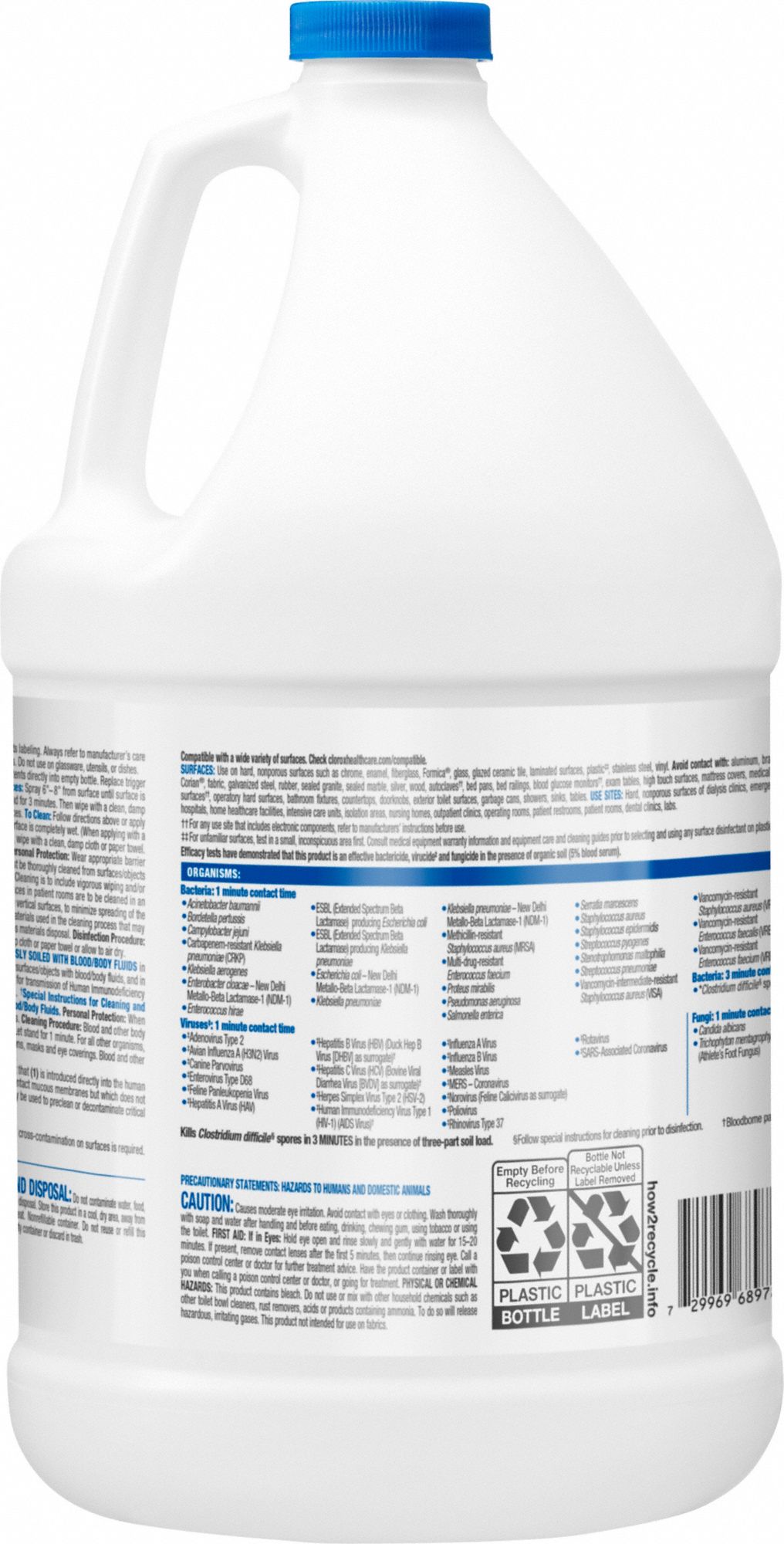 CLOROX HEALTHCARE Bleach Germicidal Cleaner: Jug, 128 oz Container Size ...