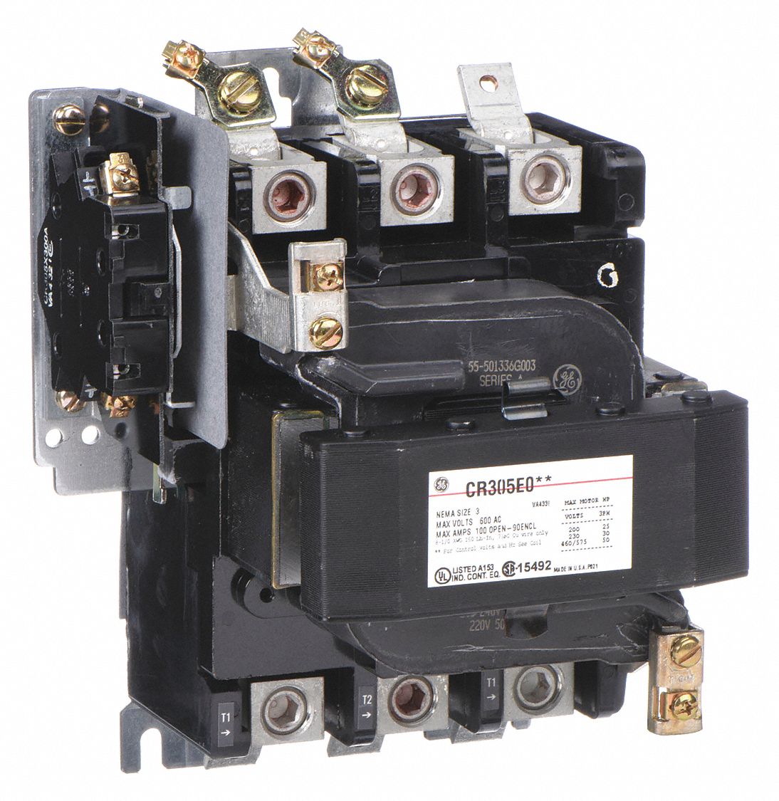 GE, Non-Reversing, 3 Poles, NEMA Magnetic Contactor - 6VDH2|CR305E003 ...