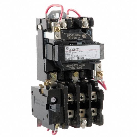 GE Motor Starter, 240V AC Coil Volts, NEMA Size 1, Starter