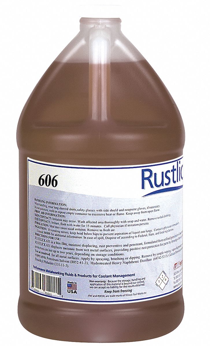 Corrosion Inhibitor: Wet Lubricant Film, Medium, 1 gal Container Size, 160°F Max. Op Temp., 606