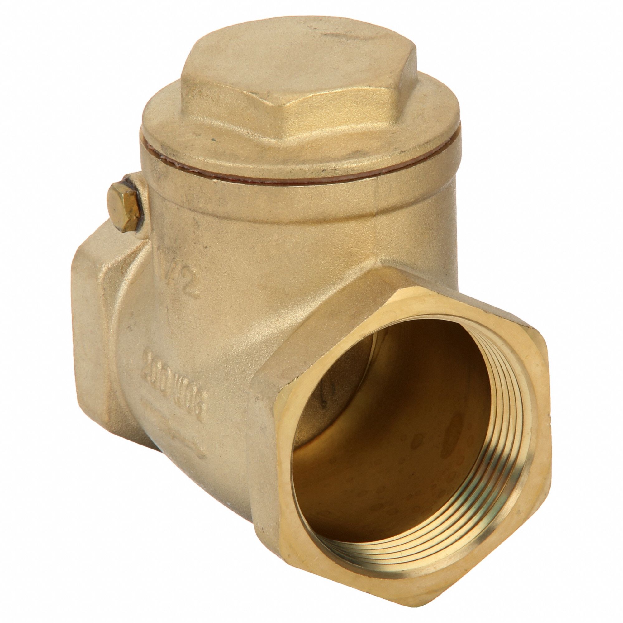 SWING CHECK VALVE, SWING, INLINE VALVE BODY, 1½ IN PIPE, FNPT X FNPT, BRASS