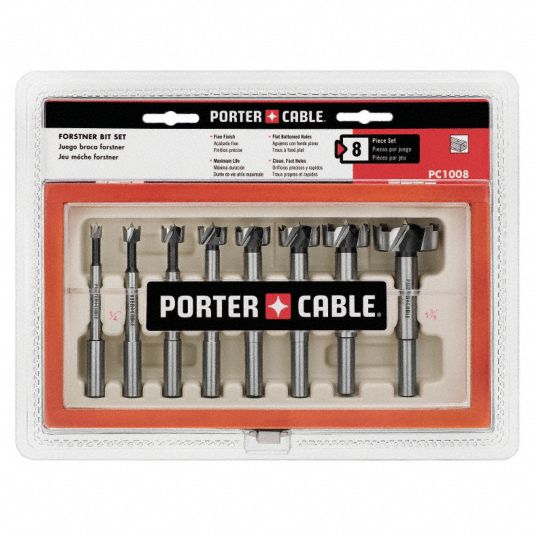 PORTER CABLE 8 Wood Drilling Forstner Bit Set X 3 1/2 in 6VED9PC1008