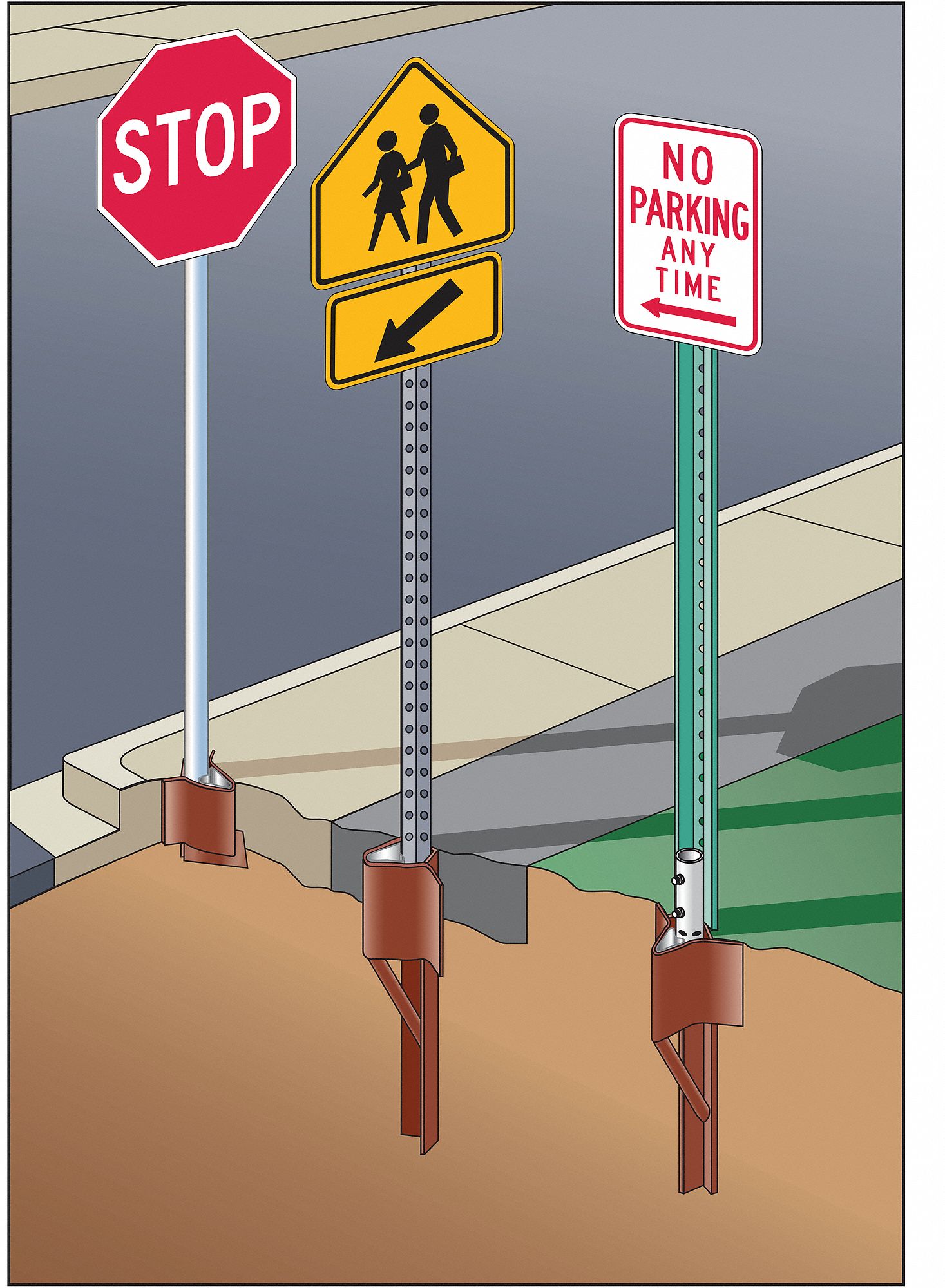 TAPCO Anchor For U Channel Post 2 Lb ft Compatible Sign Post Size 