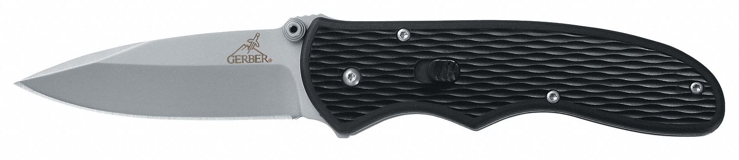 Folding Knife: 3 in Blade Lg, 4 1/4 in Closed Lg, 7 1/4 in Overall Lg, Plastic, Straight