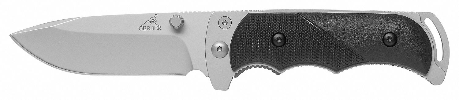 Folding Knife, Fine, Drop Point, 3-39/64 In