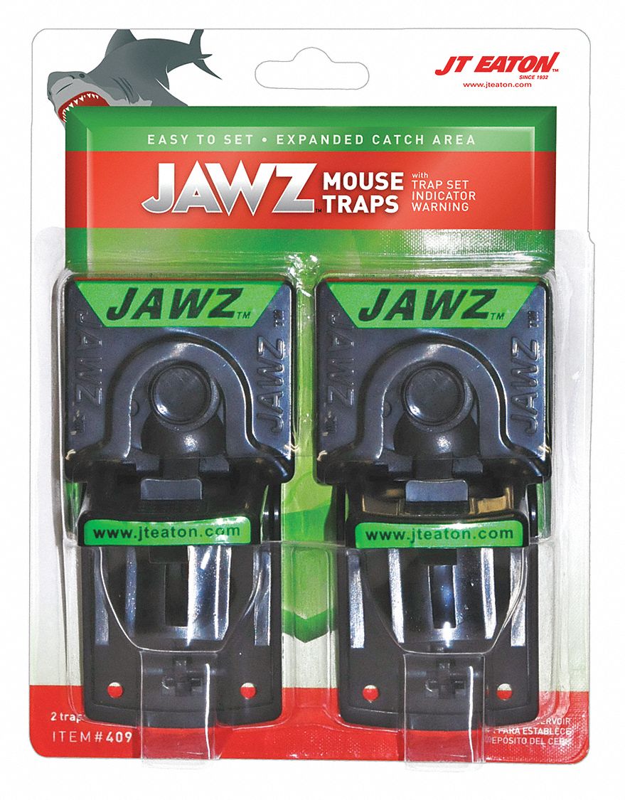 Mouse Trap: Trapping Mice, Snap Trap, 4 1/2 in Overall Lg, 2 1/2 in Overall Wd, 2 PK