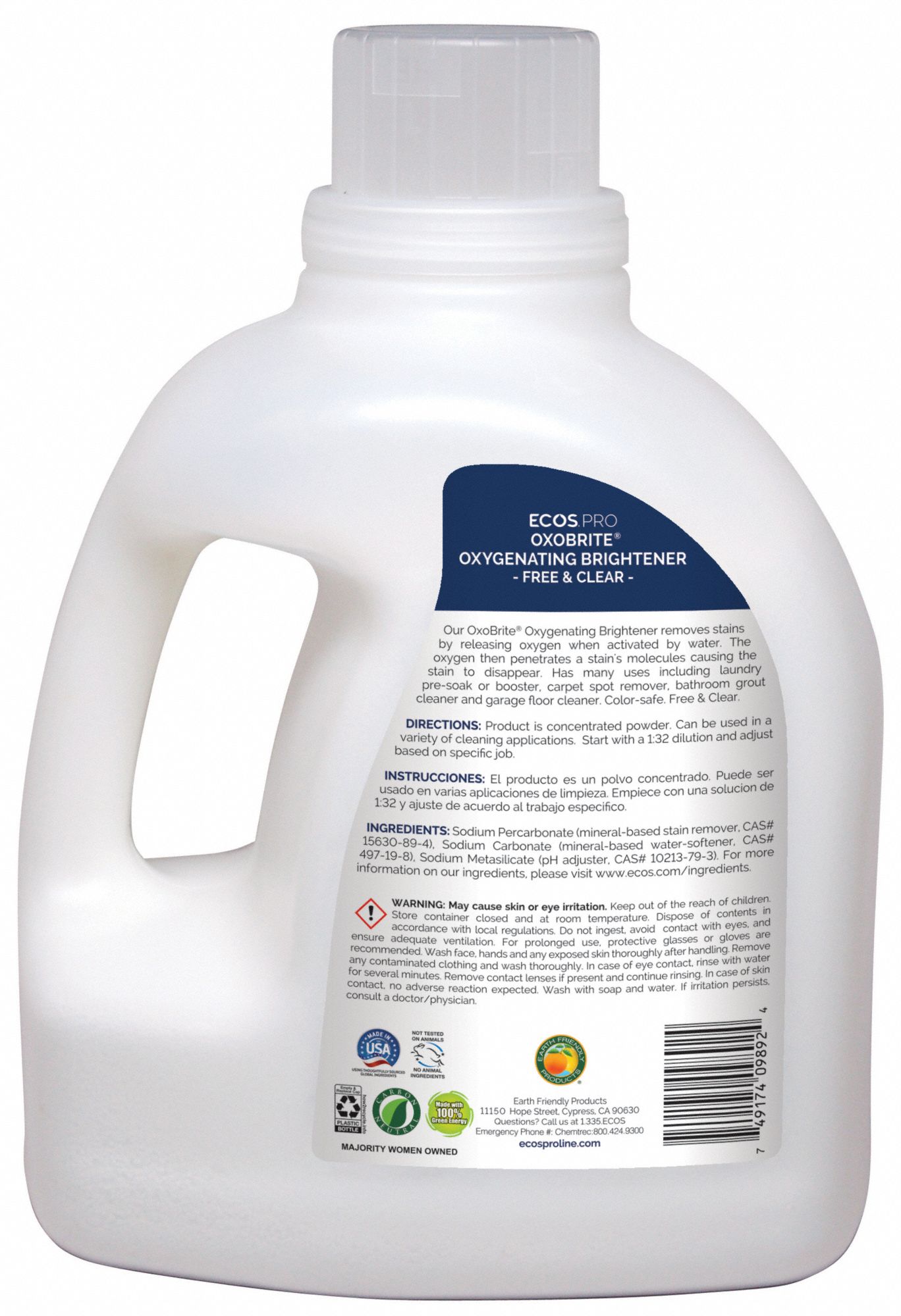 Ecos Pro Laundry Brightener And Stain Remover Cleaner Form Powder Cleaner Container Type Jug 6vlc9 Pl92 04 Grainger