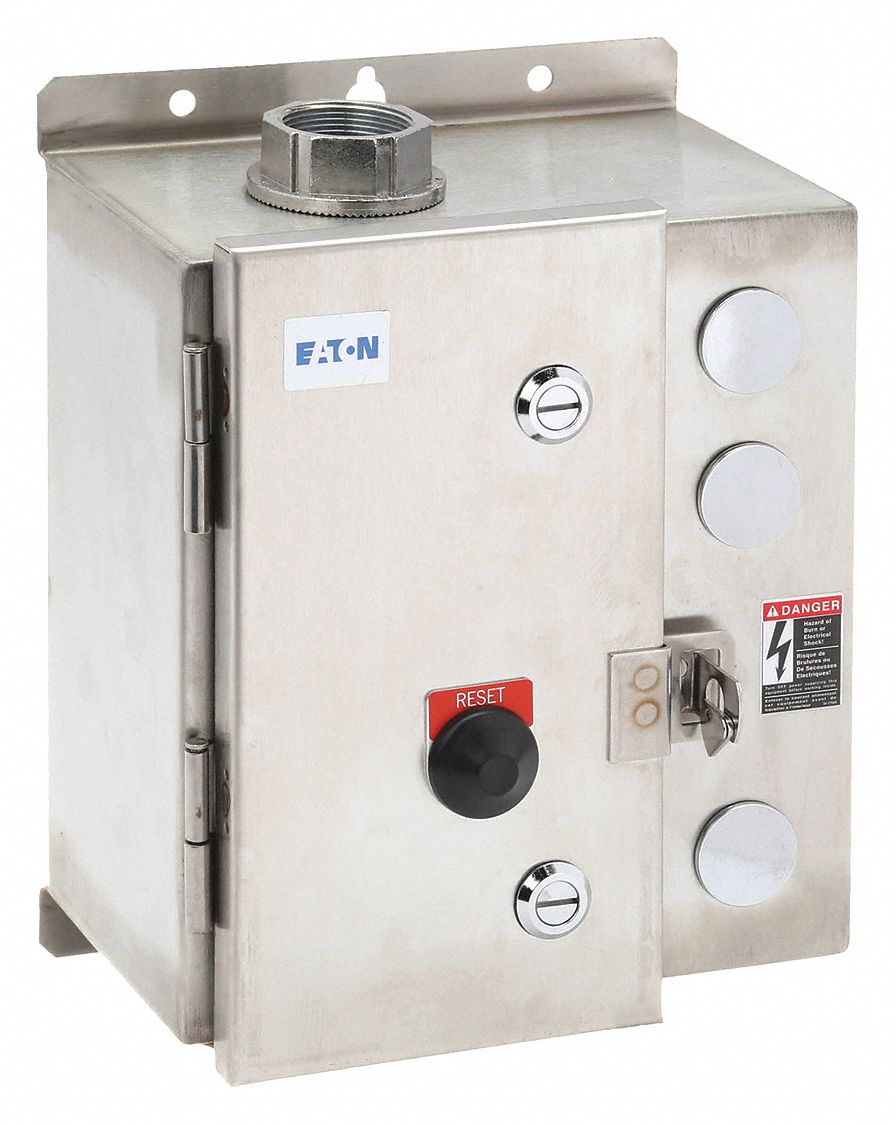 NEMA Magnetic Motor Starter: Non-Reversing, 3 Poles, NEMA Size 0, 18 A, 24V AC Coil