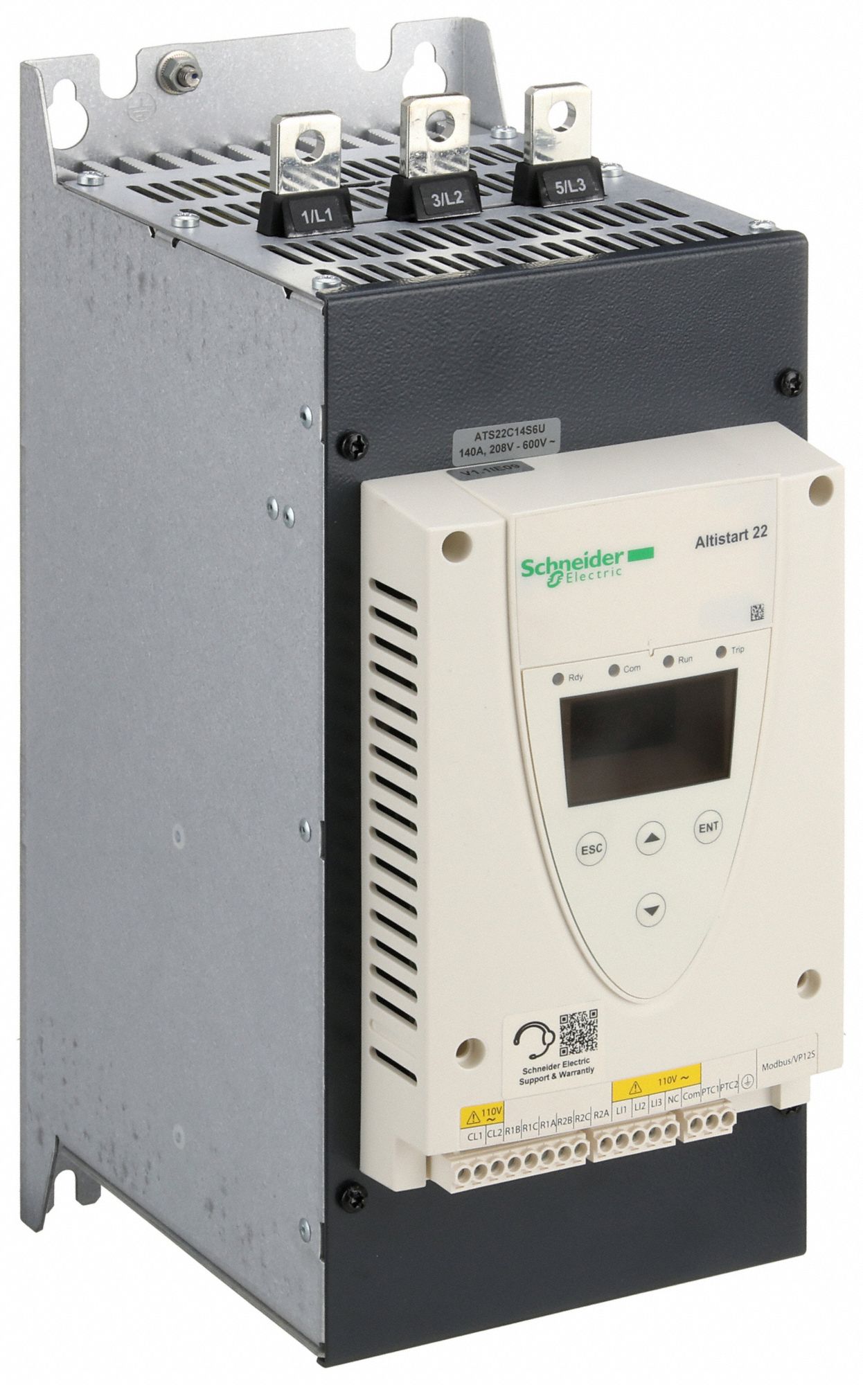 SCHNEIDER ELECTRIC Soft Start: 208 to 600V AC, 140 A Output Current, With  Bypass, IP20/NEMA 1