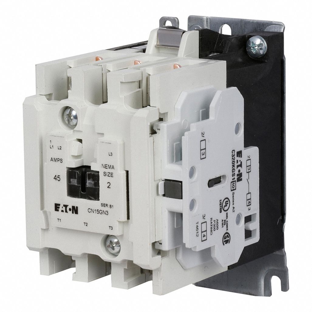 NEMA Magnetic Contactor: Non-Reversing, 3 Poles, NEMA Size 2, 45 A, 240V AC