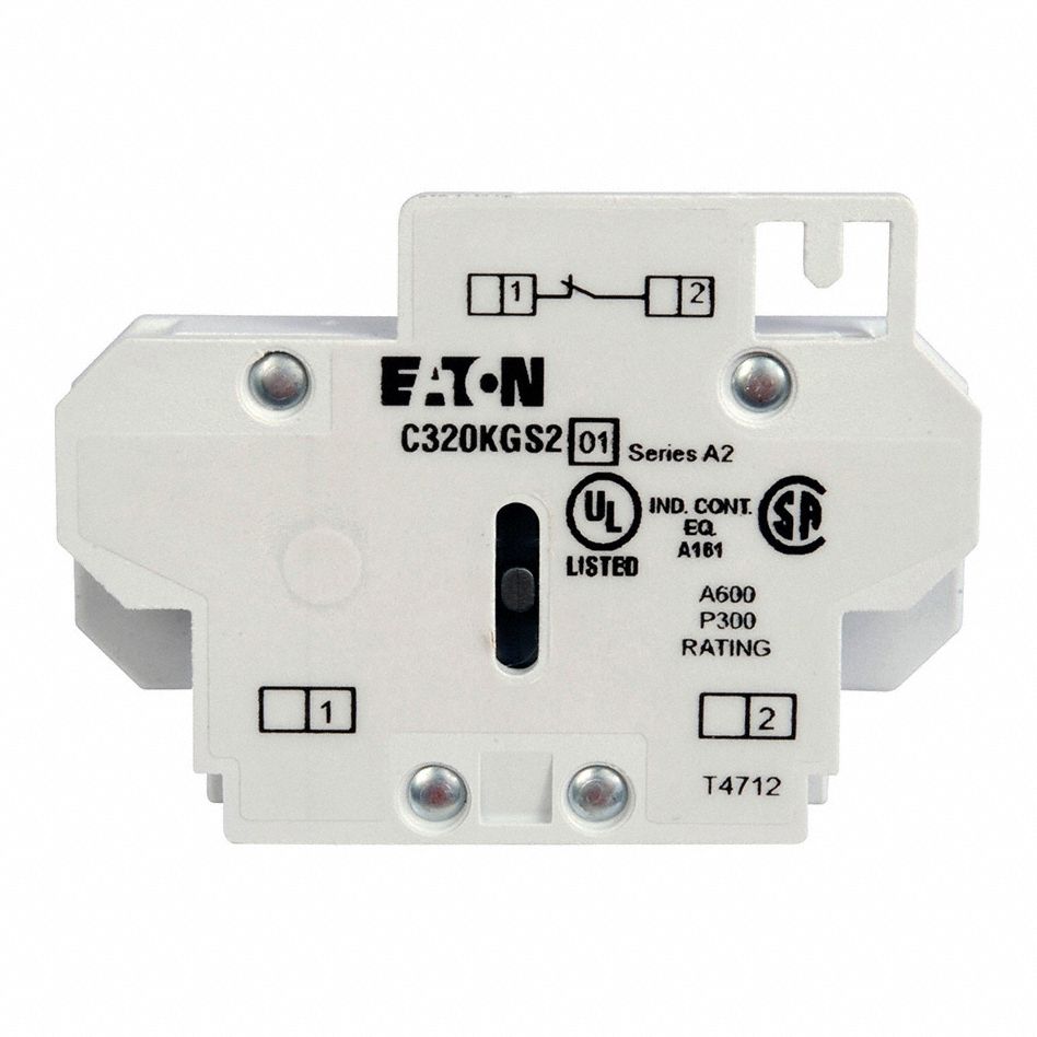 Auxiliary Contact: 1NC, 10 A Max Current (AC), Side Mount, Side-Mounted