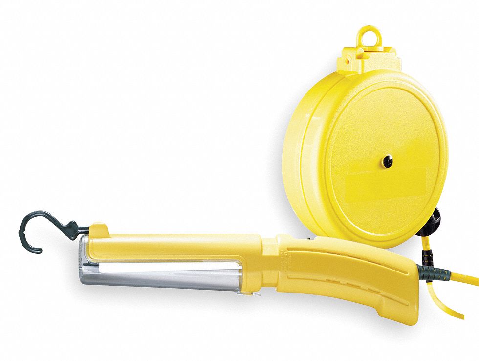 Extension Cord Reel with Hand Lamp, Fluorescent Lamp, 13 Lamp Watts