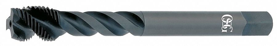 Spiral Flute Tap: M5x0.8 Thread Size, 1/4 in Thread Lg, 2 3/4 in Overall Lg, Modified Bottoming