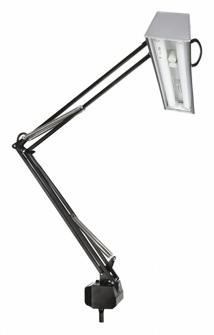 Articulating Arm Task Light, Fluorescent, 45" Arm Length, 120 Lumens