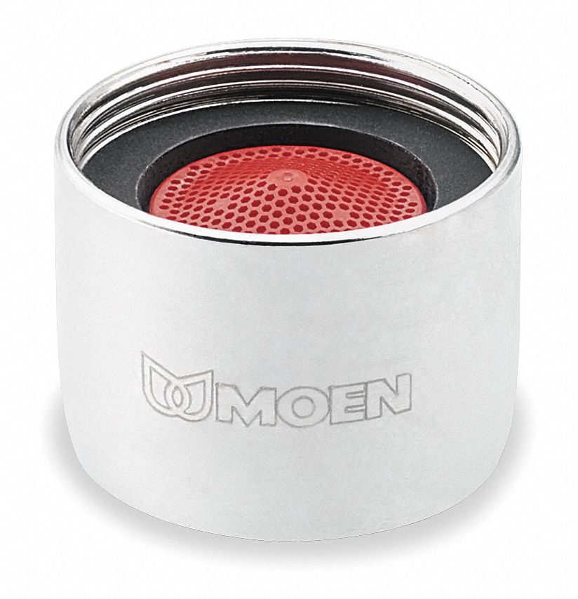 Outlet: 2.2 gpm Flow Rate, Spray Flow Outlet, Brass, Chrome Finish, 55/64"-27 Connection Size