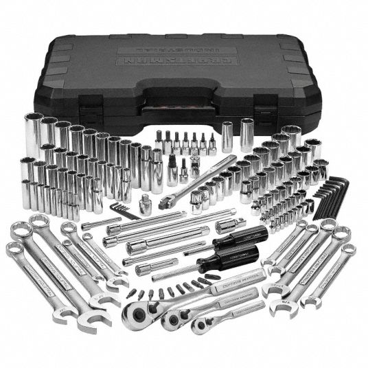 CRAFTSMAN INDUSTRIAL Socket Set, Square, Drive Size 1/4 in, 3/8 in, 1/2 ...