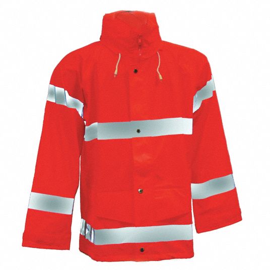 TINGLEY Orange, High Visibility Rain Jacket with Hood, 2XL ...