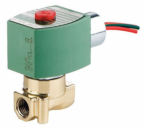 SOLENOID VALVE: 2-WAY, NORMALLY CLOSED, ⅛ IN PIPE SIZE, 110V AC/120V AC, HIGH FLOW