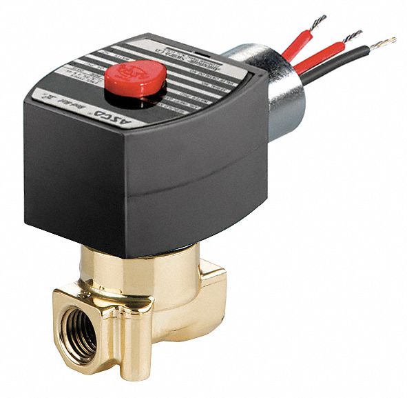 SOLENOID VALVE: 2-WAY, NORMALLY CLOSED, ¼ IN PIPE SIZE, 110V AC/120V AC, HIGH FLOW