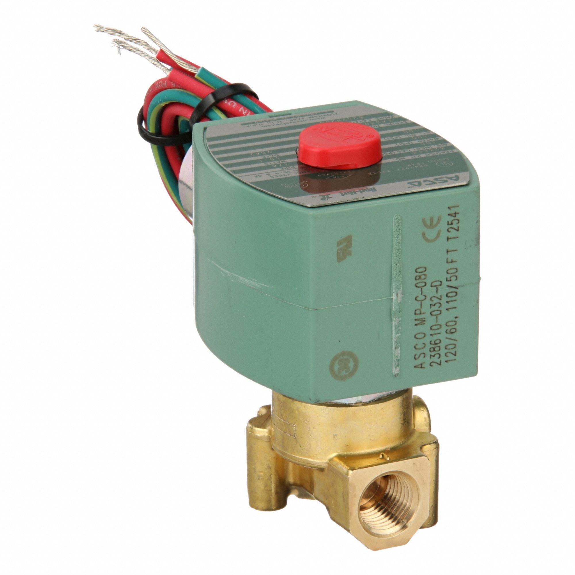 Solenoid Valve: 2-Way, Normally Closed, 1/4 in Pipe Size, 110V AC/120V AC, High Flow
