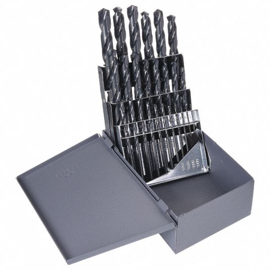 CHICAGO-LATROBE, 1.00 mm Smallest Drill Bit Size, 25 Drill Bits, Jobber ...