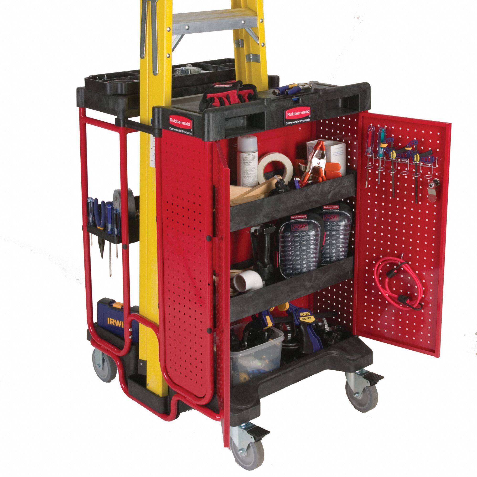 RUBBERMAID COMMERCIAL PRODUCTS Ladder Cart with (2) Swivel, (2