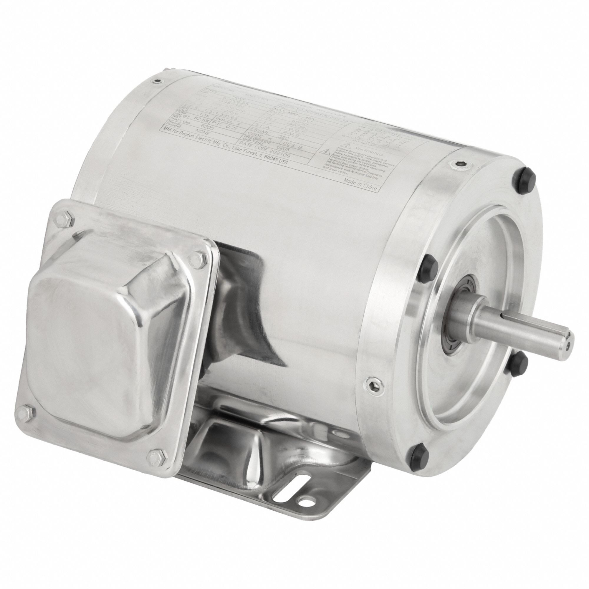 Washdown Motor: Three-Phase, 1/3 hp Horsepower, 1, 745 RPM RPM, 208-230/460V AC, TENV