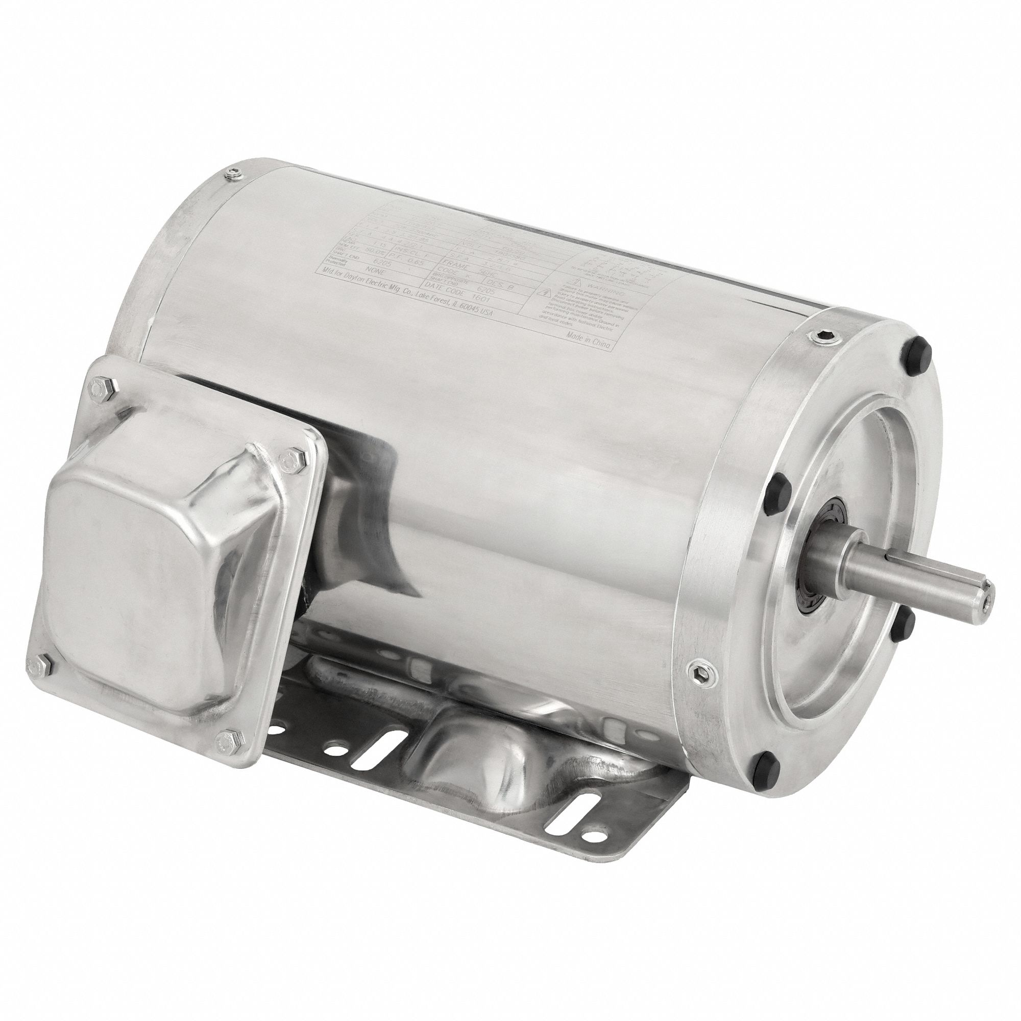 Washdown Motor: Three-Phase, 3/4 hp Horsepower, 1, 155 RPM RPM, 208-230/460V AC, TENV