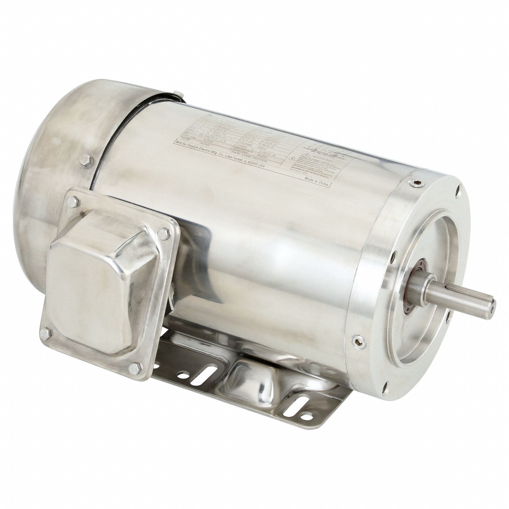 Washdown Motor: Three-Phase, 2 hp Horsepower, 3, 480 RPM RPM, 230/460V AC, 56HC Frame Size