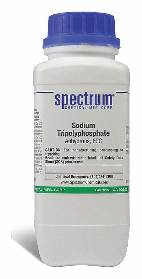 Sodium Tripolyphosphate - Anhydrous: FCC, 500 g, 7758-29-4, Reagent, Powder, Bottle, Plastic, 1