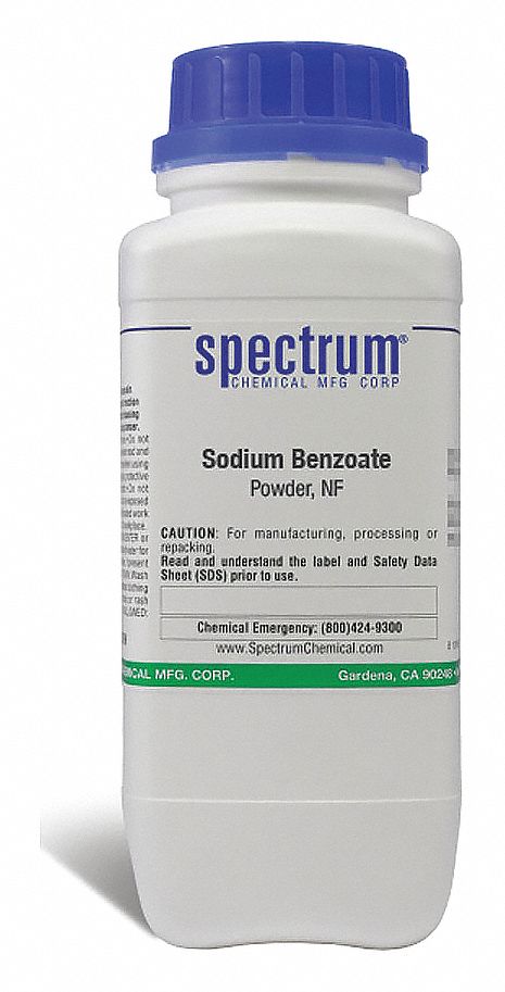 Sodium Benzoate: NF, 500 g, 532-32-1, Reagent, Powder, Bottle, Plastic, 24 mo Shelf Life, 1