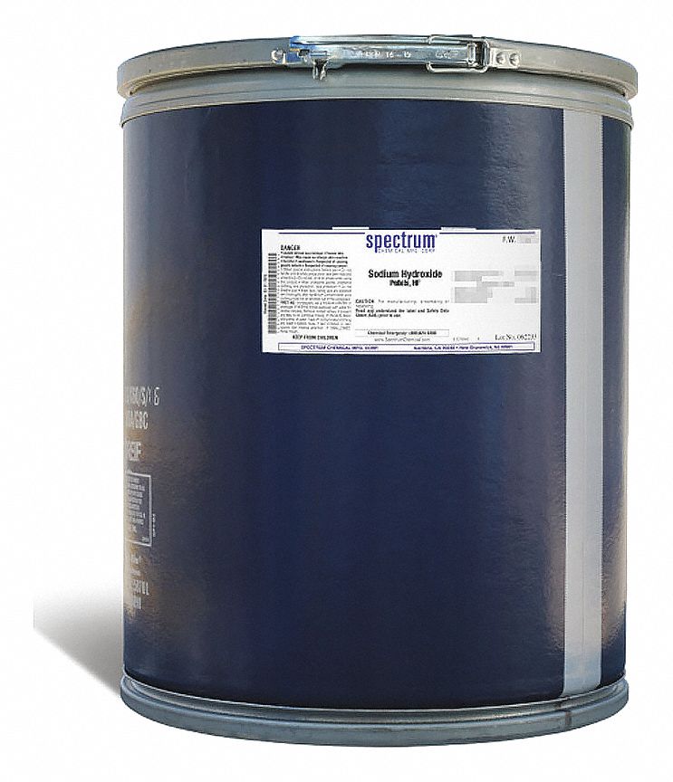 Sodium Hydroxide: NF, 50 kg, 1310-73-2, Reagent, Powder, Drum, Fiberboard, 36 mo Shelf Life, 1
