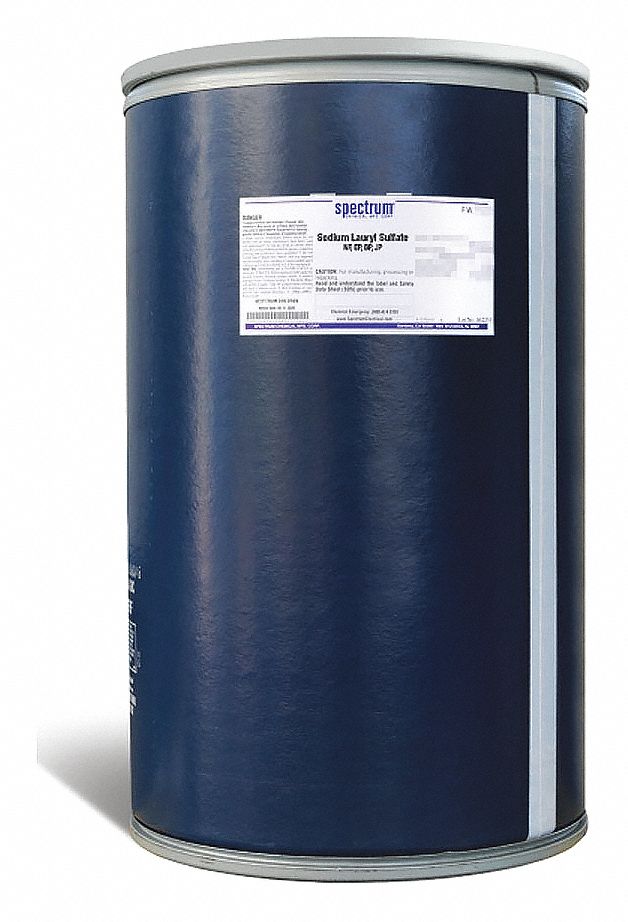 Sodium Lauryl Sulfate: NF, 45 kg, 151-21-3, Reagent, Capsule, Drum, Fiberboard, 36 mo Shelf Life, 1