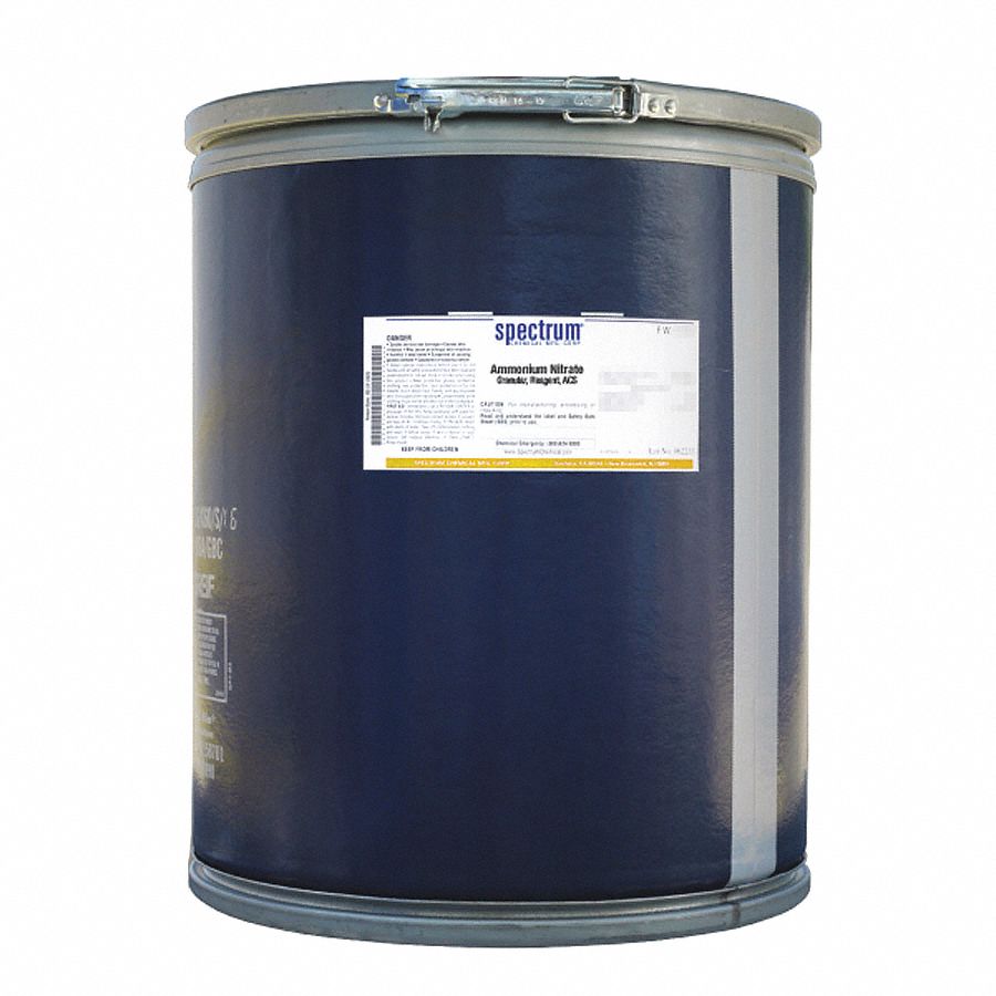 Ammonium Nitrate: ACS, 25 kg, 6484-52-2, Reagent, Powder, Drum, Fiberboard, 24 mo Shelf Life, 1