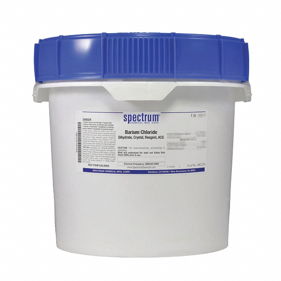 Barium Chloride - Dihydrate: ACS, 12 kg, 10326-27-9, Reagent, Powder, Drum, Plastic, 1