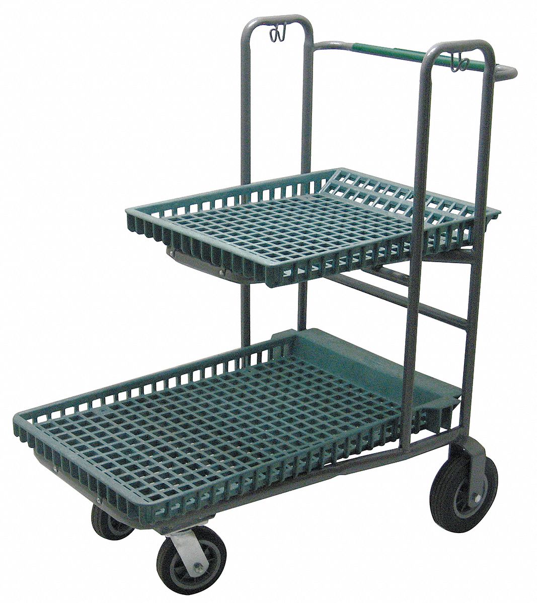 Nestable Utility Cart with Perforated Lipped Plastic Shelves