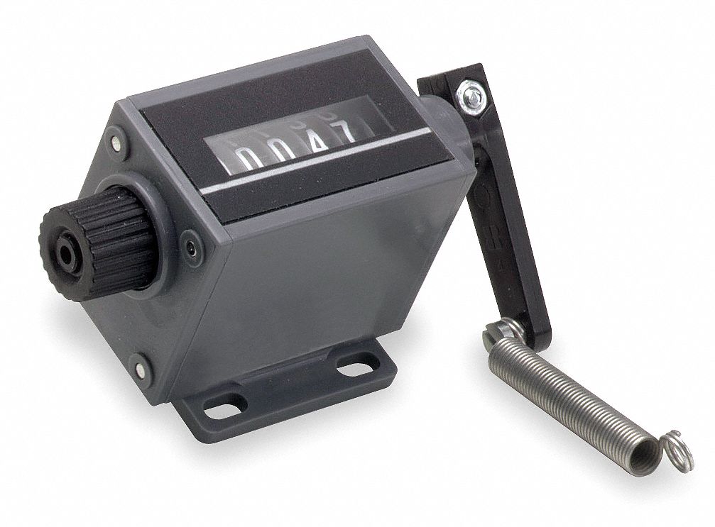 DAYTON Mechanical Counter, Lever Arm, Right Hand, Top Coming, Number of