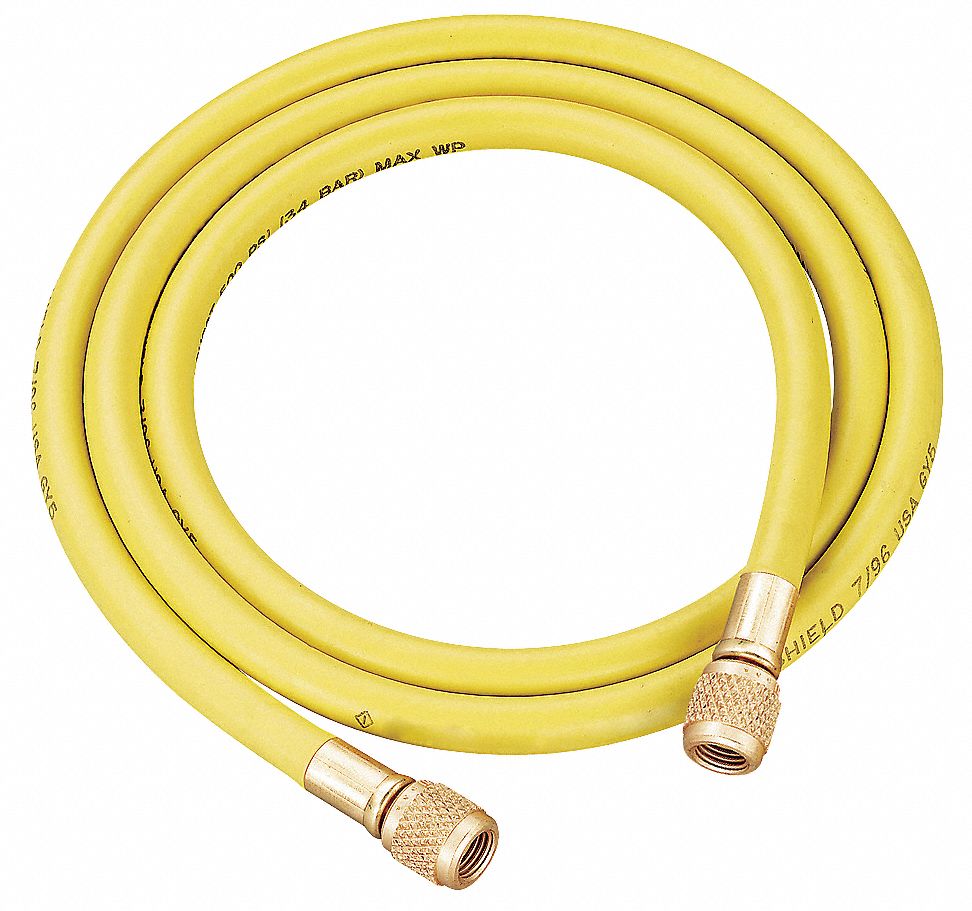 YELLOW JACKET Charging/Vacuum Hose,60 In,Yellow   Replacement Manifold Hoses and Hose Accessories   1WLG6|21060