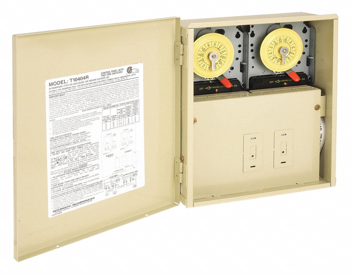 INTERMATIC, 24 hr Nominal Max. Time Setting, Steel, Electromechanical