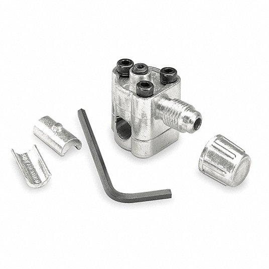 Refrigeration Line Piercing Valve: 1/4 in, 5/16 in, and 3/8 in OD Connection Size, Aluminum
